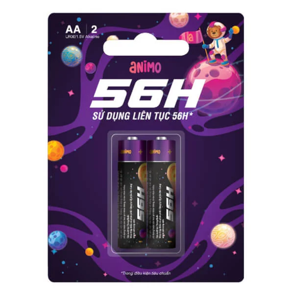 Vỉ 2 pin AA 56h Animo (BP2-AA)