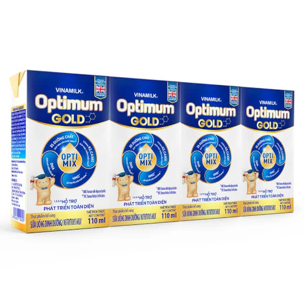Thùng Sữa uống dinh dưỡng Optimum Gold 110ml (Lốc 4 hộp) - 12 lốc