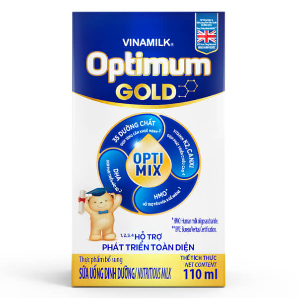 Thùng Sữa uống dinh dưỡng Optimum Gold 110ml (Lốc 4 hộp) - 12 lốc