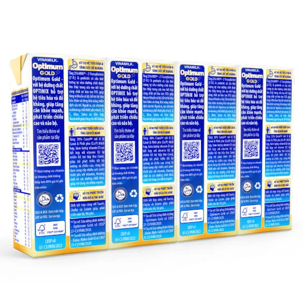 Thùng Sữa uống dinh dưỡng Optimum Gold 180ml (Lốc 4 hộp) - 12 lốc