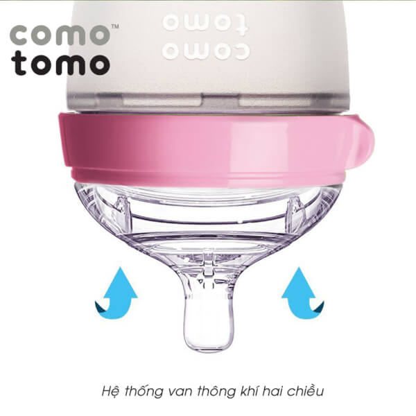 Combo 2 Bình sữa silicone Comotomo 250ml  - Hồng