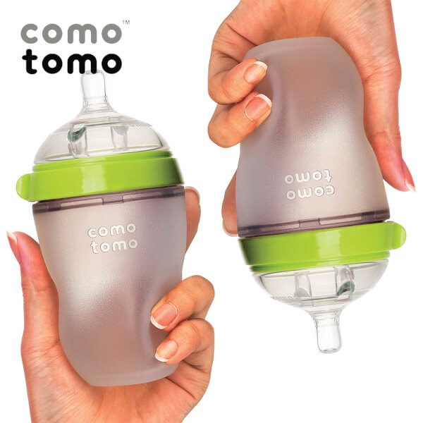 Combo 2 Bộ hai bình sữa silicone Comotomo 250ml - Xanh