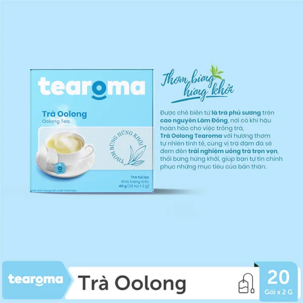 Combo 2 TRÀ TÚI LỌC Ô LONG TEAROMA HỘP 40G