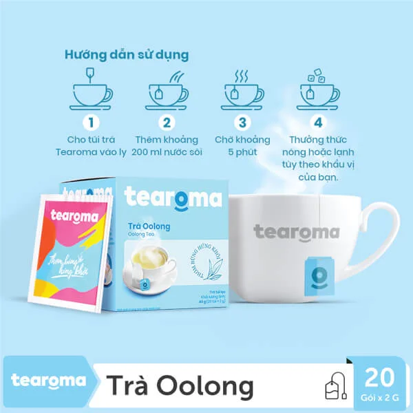 Combo 2 TRÀ TÚI LỌC Ô LONG TEAROMA HỘP 40G