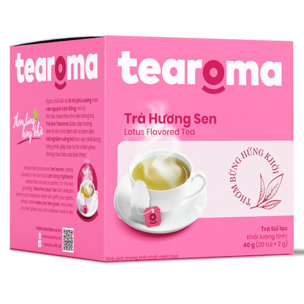 Combo 2 TRÀ TÚI LỌC SEN TEAROMA HỘP 40G