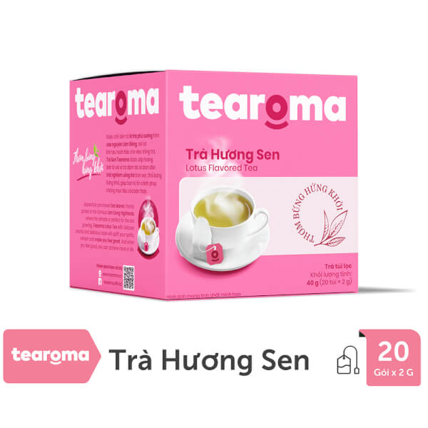 Combo 2 TRÀ TÚI LỌC SEN TEAROMA HỘP 40G