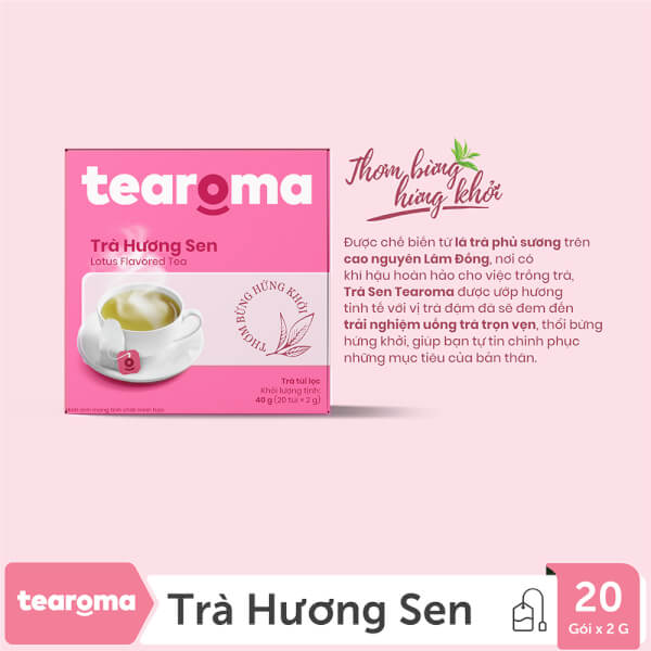 Combo 2 TRÀ TÚI LỌC SEN TEAROMA HỘP 40G