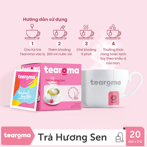 Combo 2 TRÀ TÚI LỌC SEN TEAROMA HỘP 40G