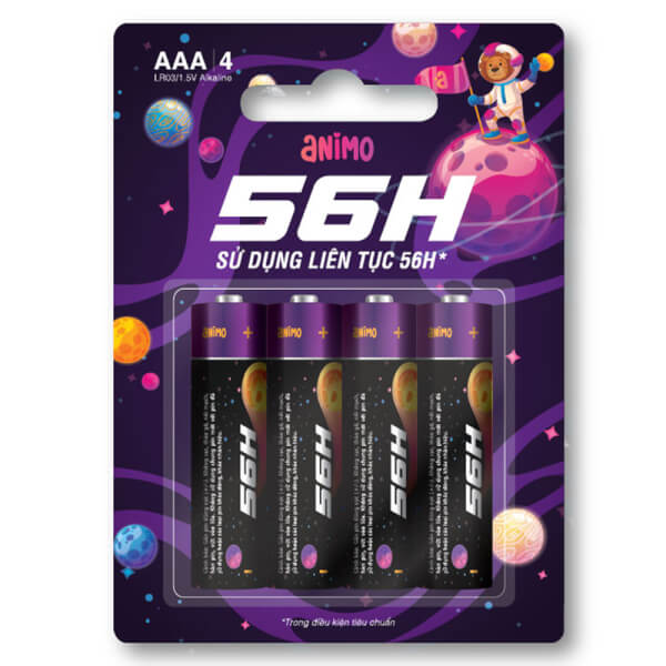 Combo 2 Vỉ 4 pin AAA 56h Animo (BP4-AAA)