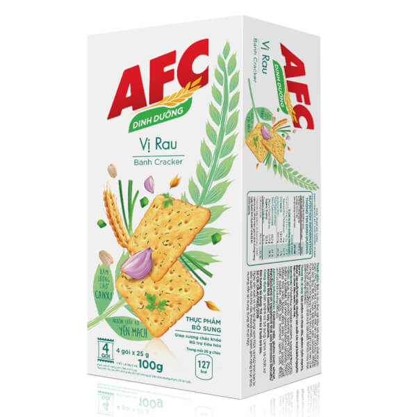 Combo 2 Bánh Cracker AFC Dinh Dưỡng vị rau (100g)