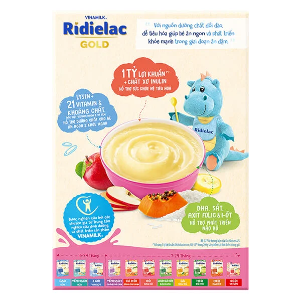 Bột ăn dặm Ridielac Gold Gạo trái cây HG 200g