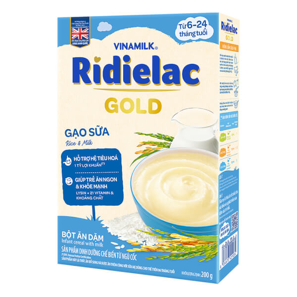 Bột ăn dặm Ridielac Gold Gạo sữa  HG 200g