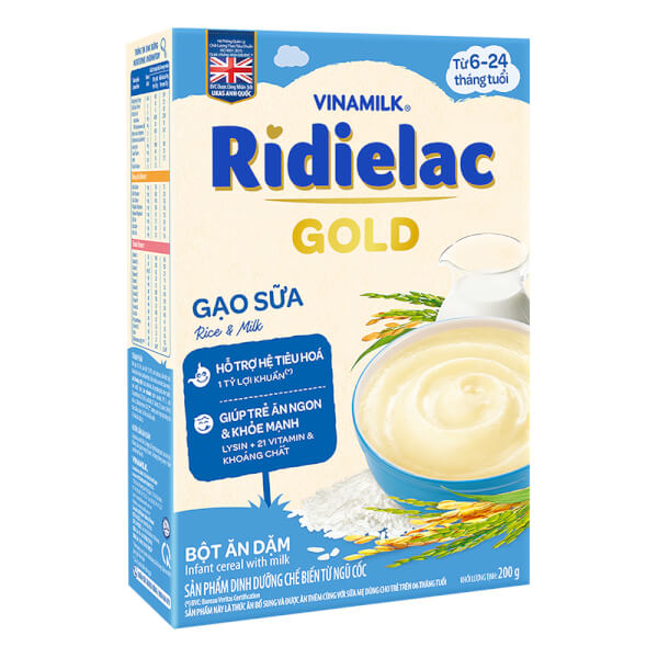 Bột ăn dặm Ridielac Gold Gạo sữa  HG 200g