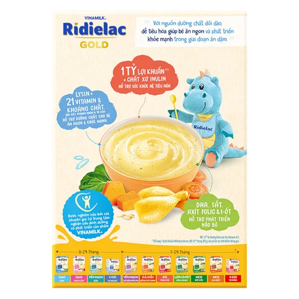 Bột ăn dặm Ridielac Gold Gà rau củ HG 200g