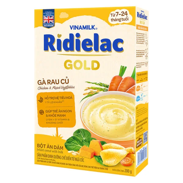 Bột ăn dặm Ridielac Gold Gà rau củ HG 200g