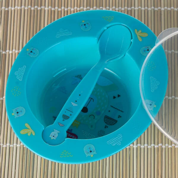 Chén ăn kèm muỗng ConCung Good (xanh dương)