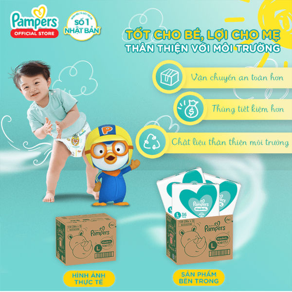 Combo 2 gói Bỉm tã quần Pampers giữ dáng size L 54 miếng (9-14kg) (giao ngẫu nhiên)