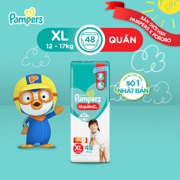 Combo 2 gói Bỉm tã quần Pampers giữ dáng size XL 48 miếng (12-17kg) (giao ngẫu nhiên)