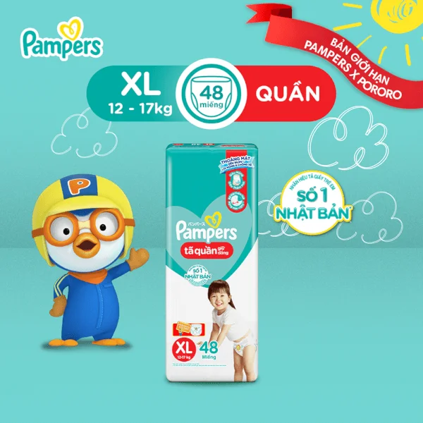 Bỉm tã quần Pampers giữ dáng size XL 48 miếng (12-17kg) (giao ngẫu nhiên)