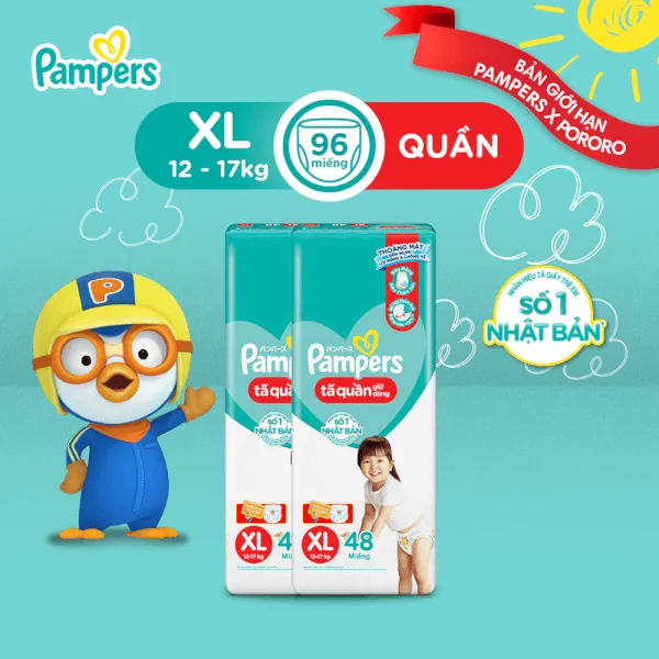 Combo 2 gói Bỉm tã quần Pampers giữ dáng size XL 48 miếng (12-17kg) (giao ngẫu nhiên)