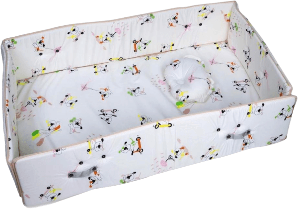 Bộ quây nệm gối Autoru dùng cho cũi gỗ - Màu kem (mẫu hộp giao ngẫu nhiên)