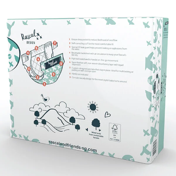 Tã dán sơ sinh Rascal + Friends (NB, dưới 5kg, 80 miếng)