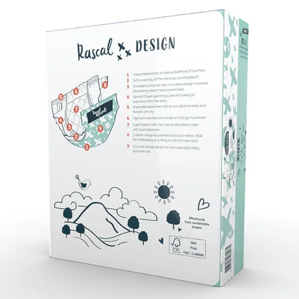 Combo 2 tã dán Rascal + Friends (M, 6-11kg, 60 miếng)