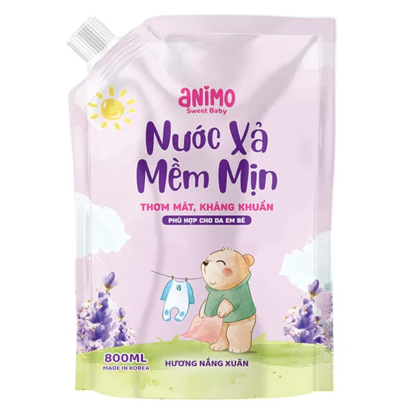 Nước xả Hàn quốc Animo hương Nắng xuân 800ml (Tím)