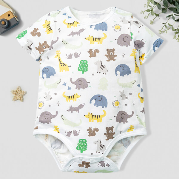 Bodysuit bé trai tam giác Animo B1121017 (0-12M,Xanh)