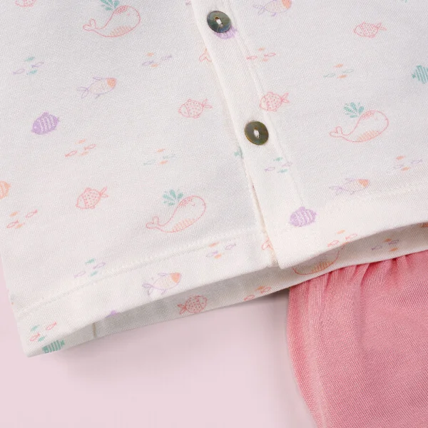 Bộ sơ sinh ngắn Modal Animo I0821001 (0-9M, Hồng họa tiết)