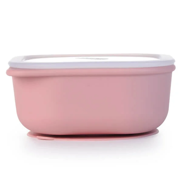 Chén ăn dặm silicone chống trượt Edison (Hồng)