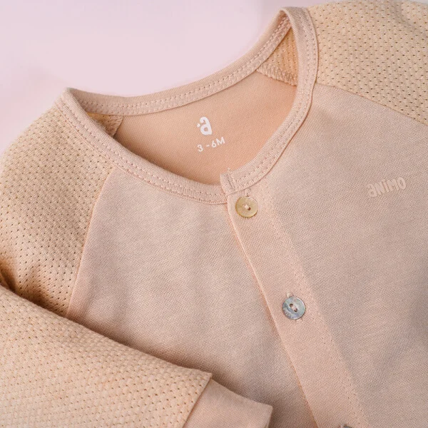Bộ sơ sinh tính năng dài, vải lưới Animo I0322025 (0-12M,Beige)