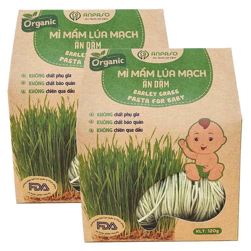 Combo 2 Mì mầm lúa mạch ăn dặm cho bé Anpaso 120g *giao bao bì ngẫu nhiên