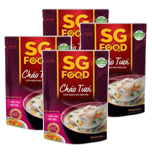 Combo 4 Cháo Sườn non, ngũ đậu, SG Food, 270g