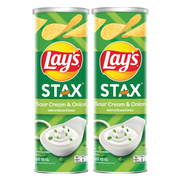 Combo 2 Snack Lay's Stax Thái vị Kem Chua và Hành Tây