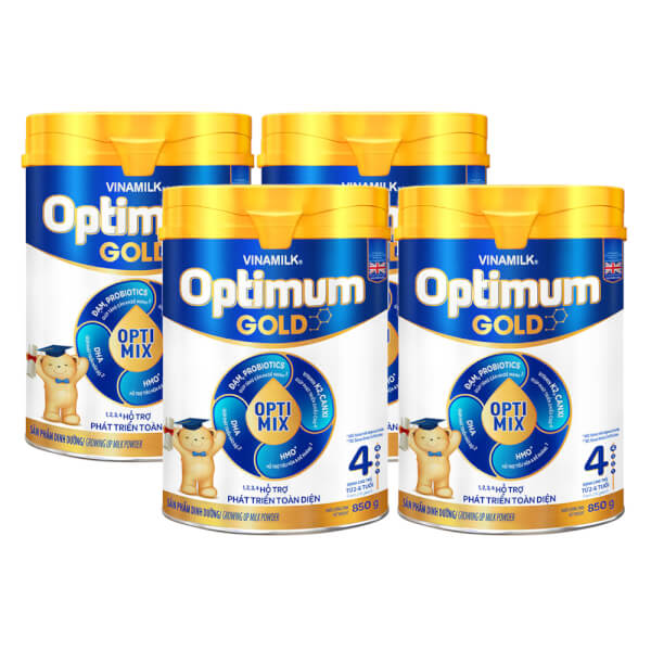 Combo 4 Vinamilk Optimum Gold 4, 850g, 2-6 tuổi