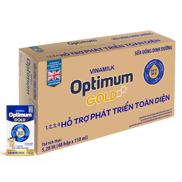 Thùng Sữa uống dinh dưỡng Optimum Gold 110ml (Lốc 4 hộp) - 12 lốc