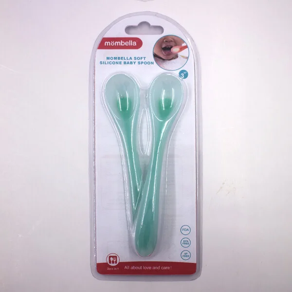 Bộ 2 muỗng silicone Mombella (Xanh)
