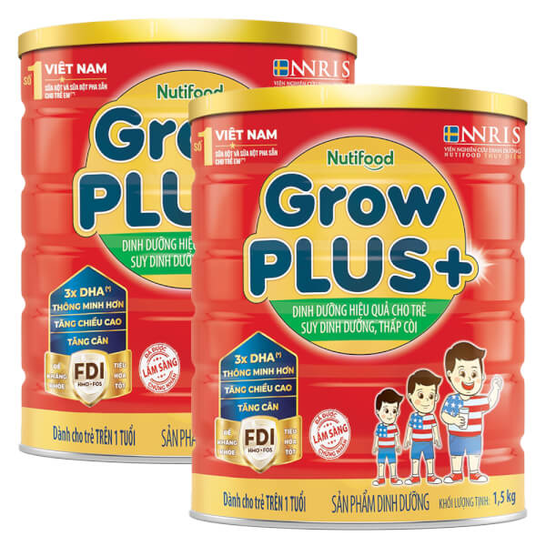 Combo 2 Sữa GrowPlus Đỏ 1,5kg (từ 1 tuổi)