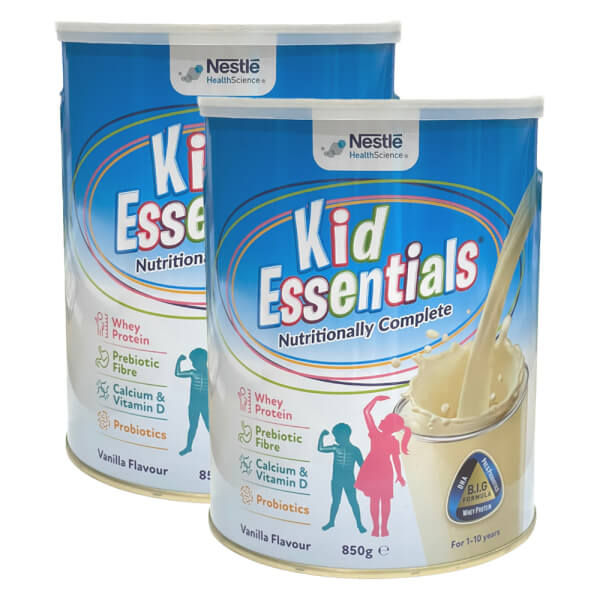 Combo 2 Thực phẩm dinh dưỡng y học Kid Essentials Australia 850g hương vani (1-10 tuổi)