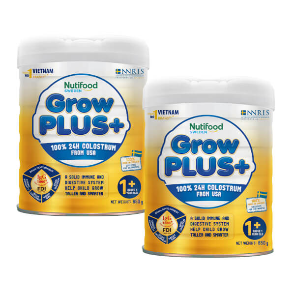 Combo 2 Sữa Nutifood GrowPLUS+ Sữa Non 850g (1+ tuổi)