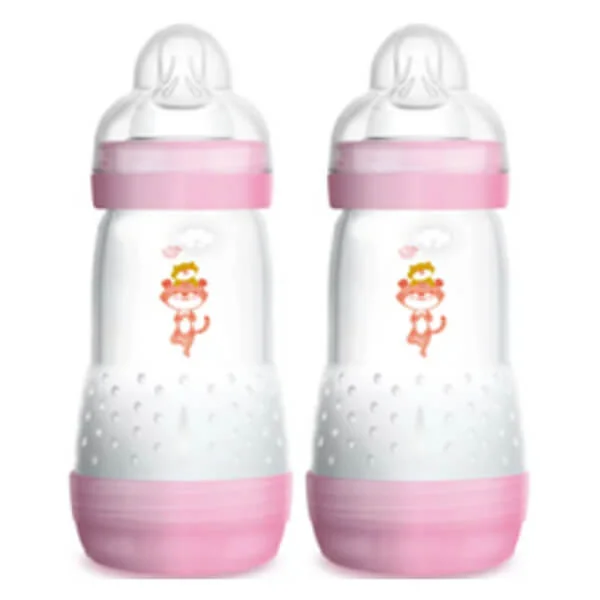 Combo 2 Bình sữa Mam Easy Start Anticolic (chống đầy hơi, 260ml, hồng)