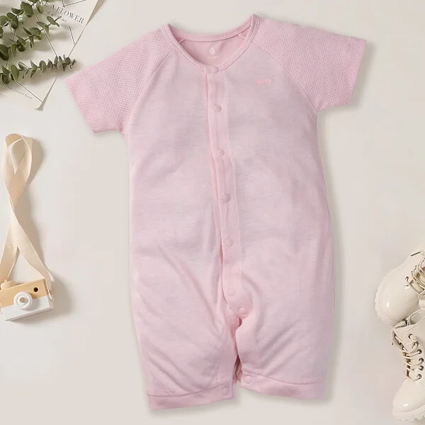 Bodysuit tính năng đùi, vải lưới Animo I0322030 (0-12M ,Hồng)