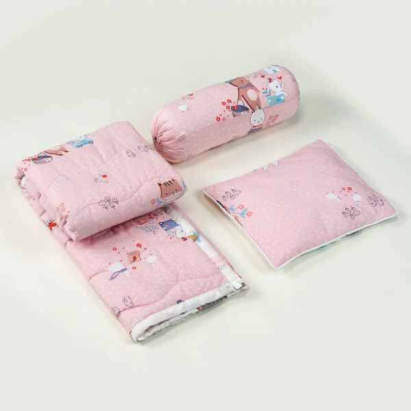 Bộ 3 món chăn, gối nằm, gối ôm cao cấp Animo B2203_HV006 (Hồng)