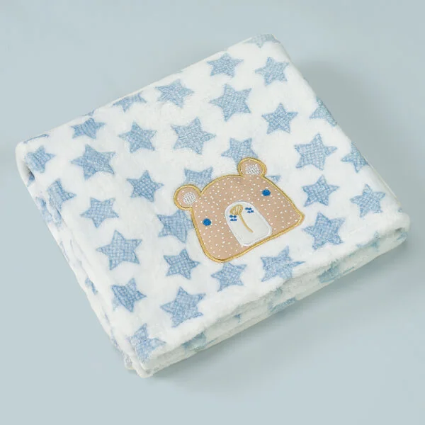 Chăn bông cho bé hình gấu nâu Animo B2203_NK002 (75x100cm,Xanh)