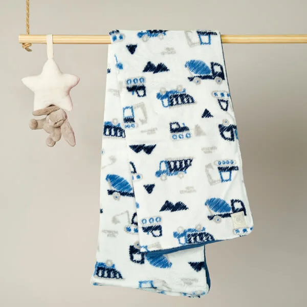 Chăn bông 2 lớp cho bé hình xe Animo B2203_NK005 (100x110cm,Xanh)