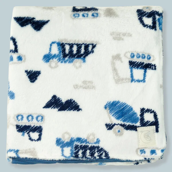 Chăn bông 2 lớp cho bé hình xe Animo B2203_NK005 (100x110cm,Xanh)