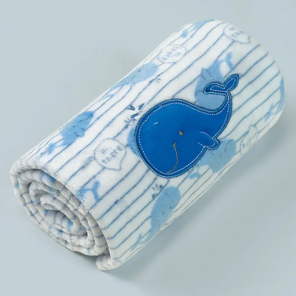 Chăn bông cho bé hình cá heo Animo B2203_NK003 (75x100cm,Xanh)