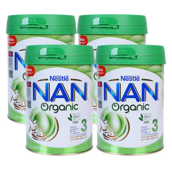 Combo 4 lon Sữa Nan Organic 3 900g (2-6 tuổi)