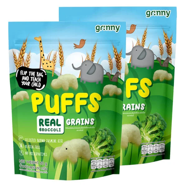 Combo 2 Bánh ăn dặm Grinny vị bông cải xanh và táo